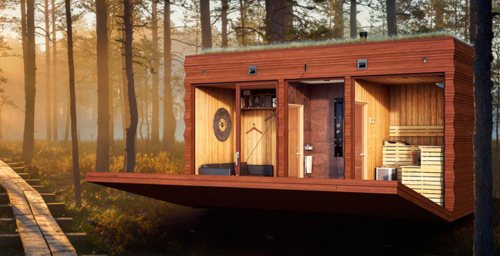 Sauna from a sea container