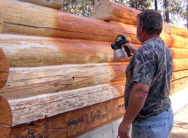 planed log sauna