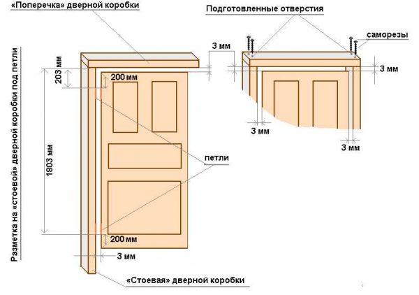 Размеры дверной коробки определяются габаритами дверного проема